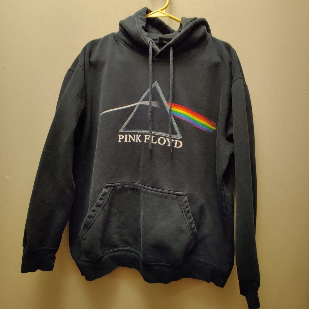 Mens  Pink Floyd Black Hoodie (Vintagish)